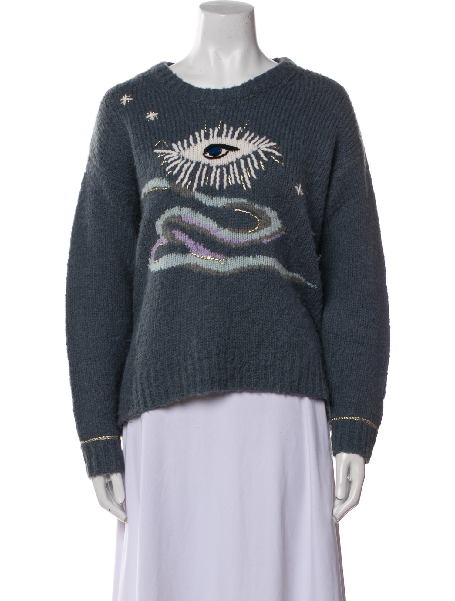 Raquel Allegra Graphic Print Crew Neck Sweater