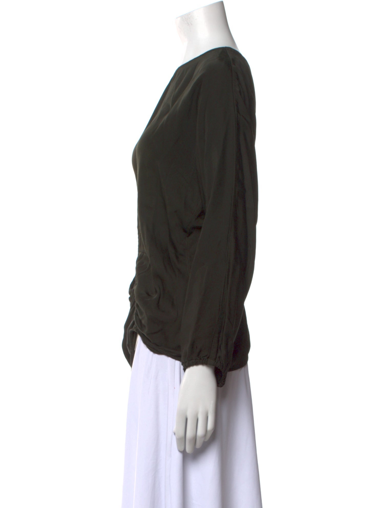 Raquel Allegra Bateau Neckline Long Sleeve Blouse