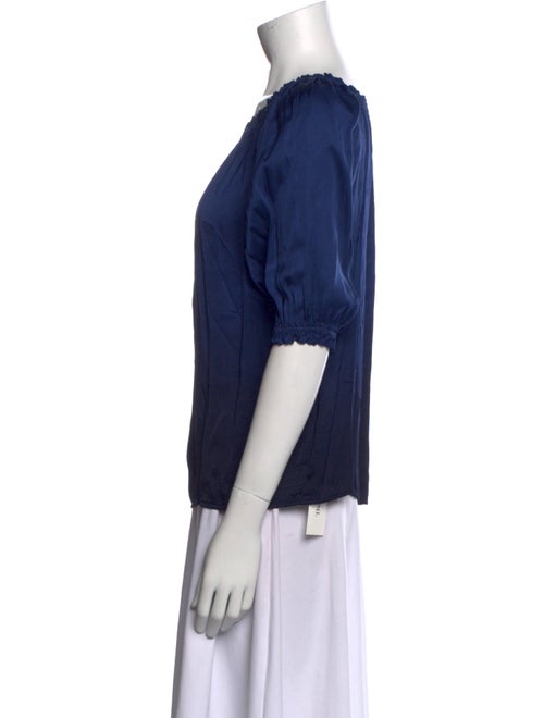 Raquel Allegra Scoop Neck Three-Quarter Sleeve Blouse