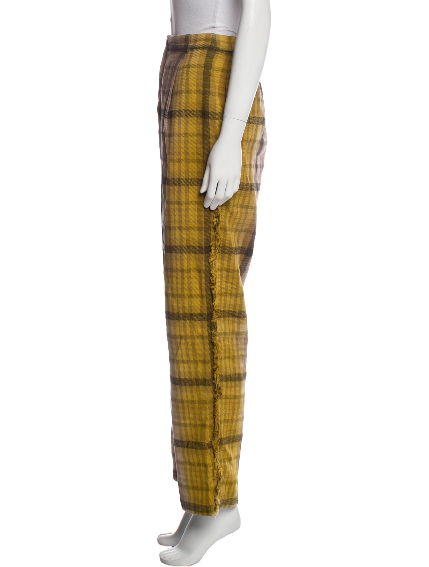 Raquel Allegra Plaid Print Wide Leg Pants