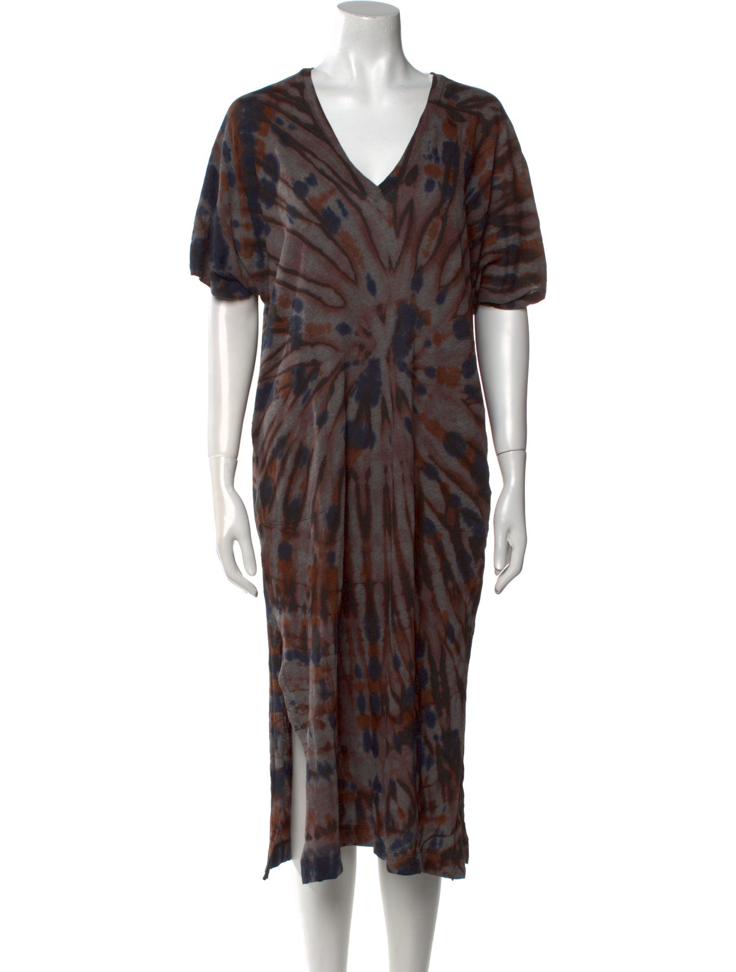 Raquel Allegra Tie-Dye Print Midi Length Dress