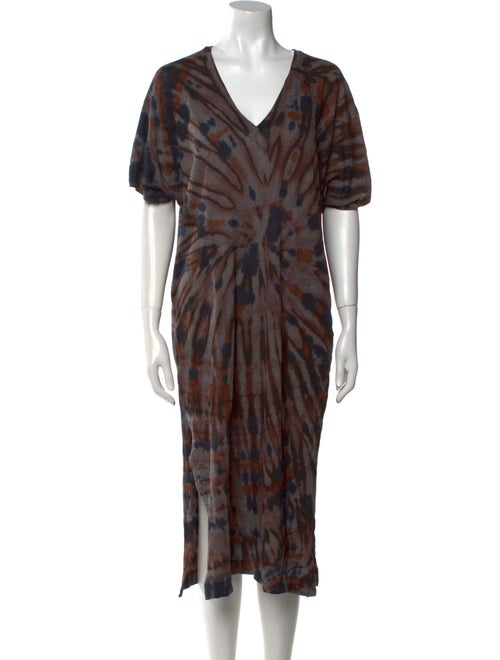 Raquel Allegra Tie-Dye Print Midi Length Dress