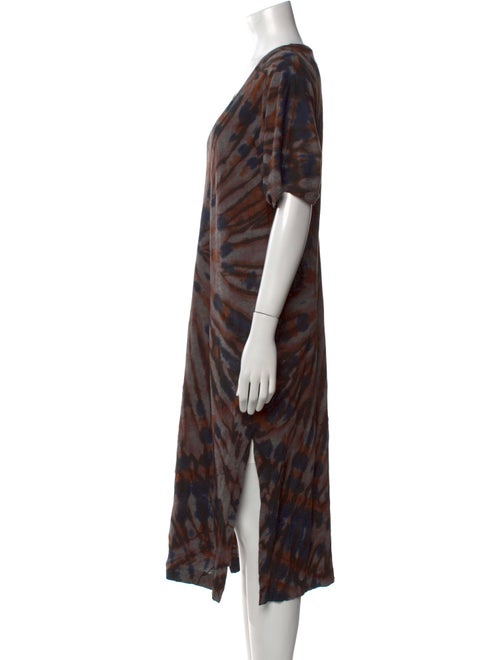 Raquel Allegra Tie-Dye Print Midi Length Dress