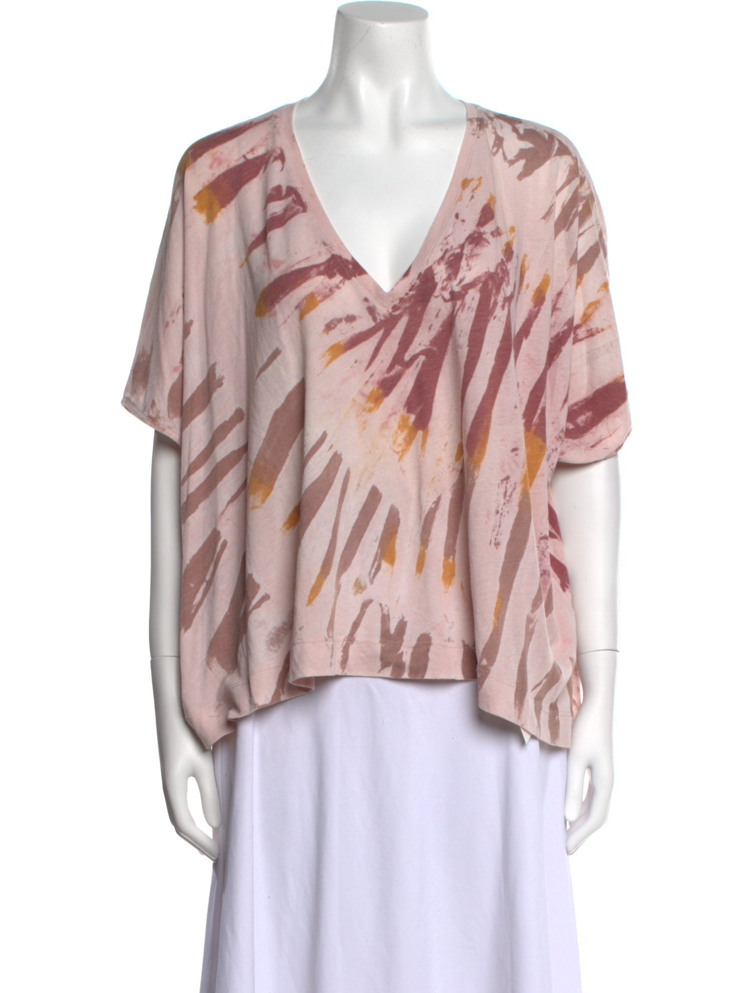 Raquel Allegra Printed V-Neck Blouse
