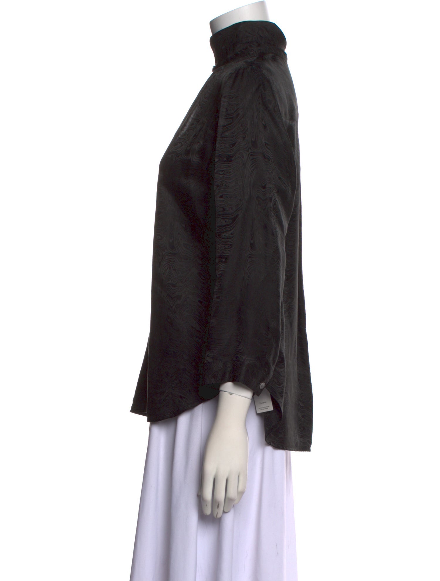 Raquel Allegra Silk Mock Neck Blouse