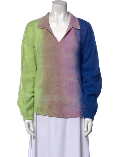 Raquel Allegra Nylon Colorblock Pattern Sweater
