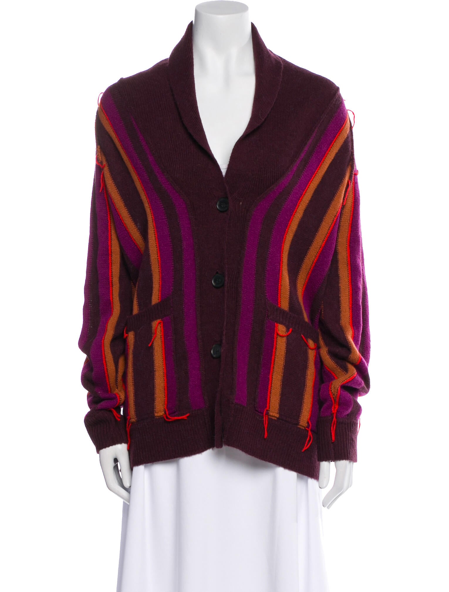 Raquel Allegra Striped V-Neck Sweater