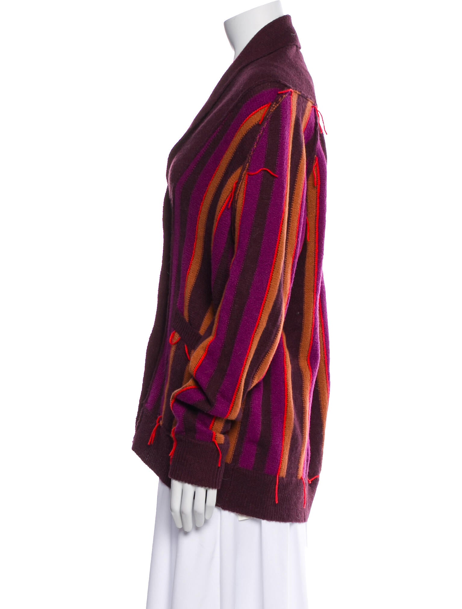 Raquel Allegra Striped V-Neck Sweater