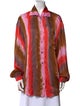 Raquel Allegra Tie-Dye Print Long Sleeve Button-Up Top