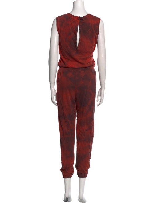 Raquel Allegra Printed Crew Neck Jumpsuit