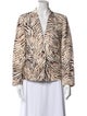 Raquel Allegra Linen Animal Print Blazer