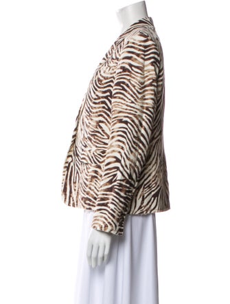 Raquel Allegra Linen Animal Print Blazer