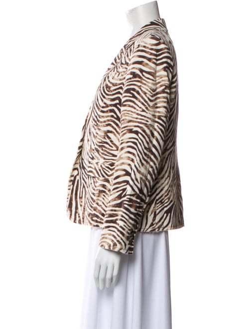 Raquel Allegra Linen Animal Print Blazer