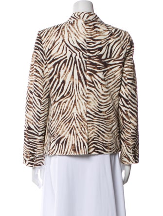 Raquel Allegra Linen Animal Print Blazer