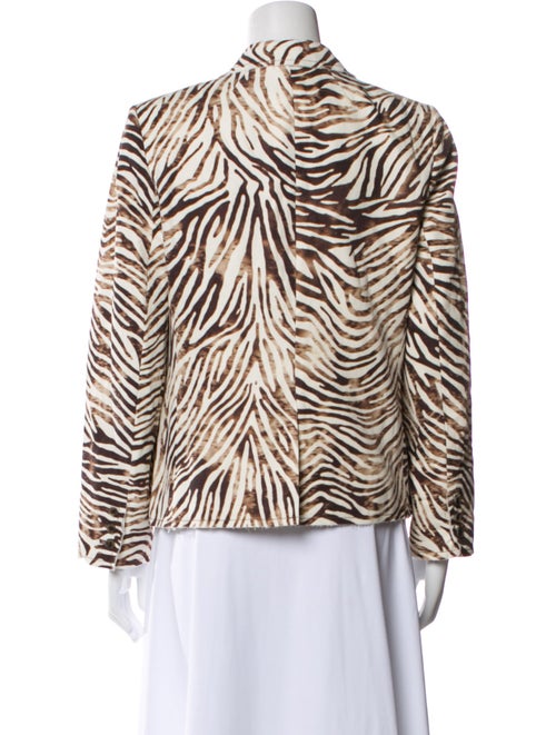Raquel Allegra Linen Animal Print Blazer