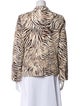 Raquel Allegra Linen Animal Print Blazer