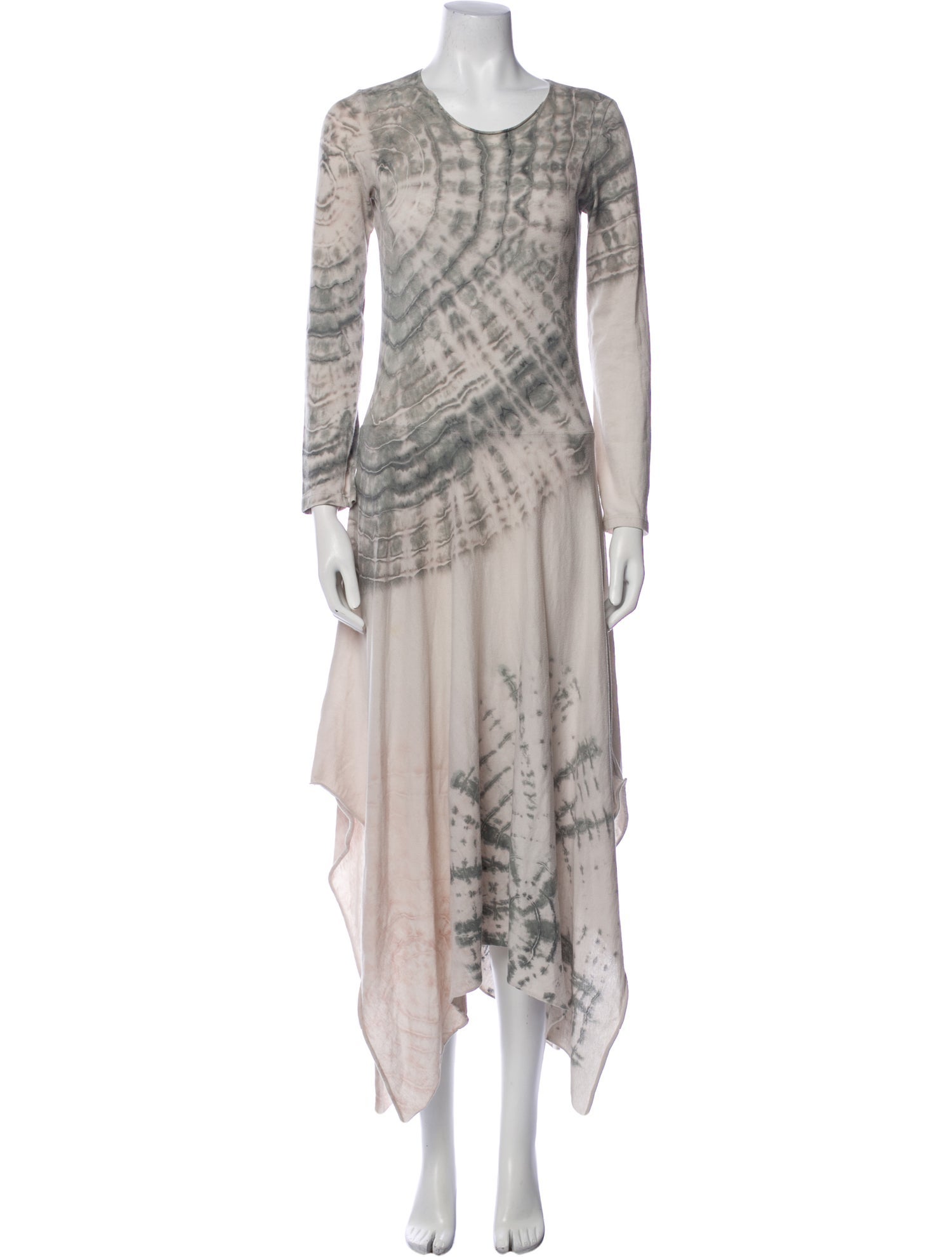 Raquel Allegra Tie-Dye Print Midi Length Dress