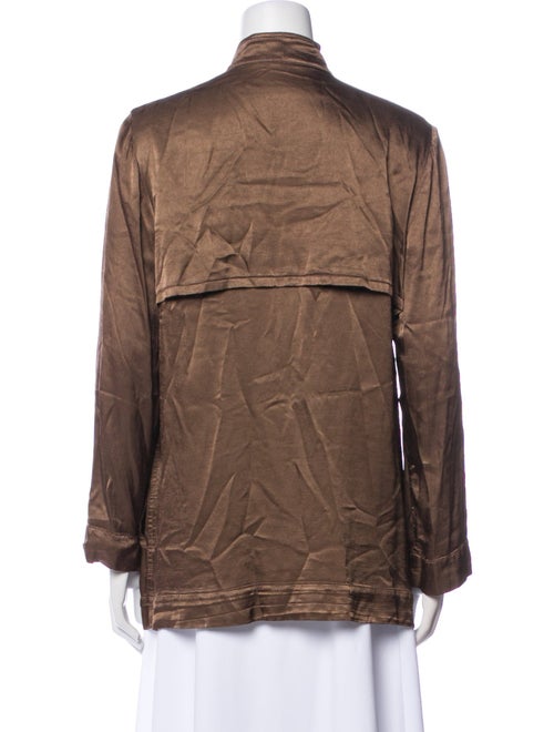 Raquel Allegra V-Neck Long Sleeve Button-Up Top