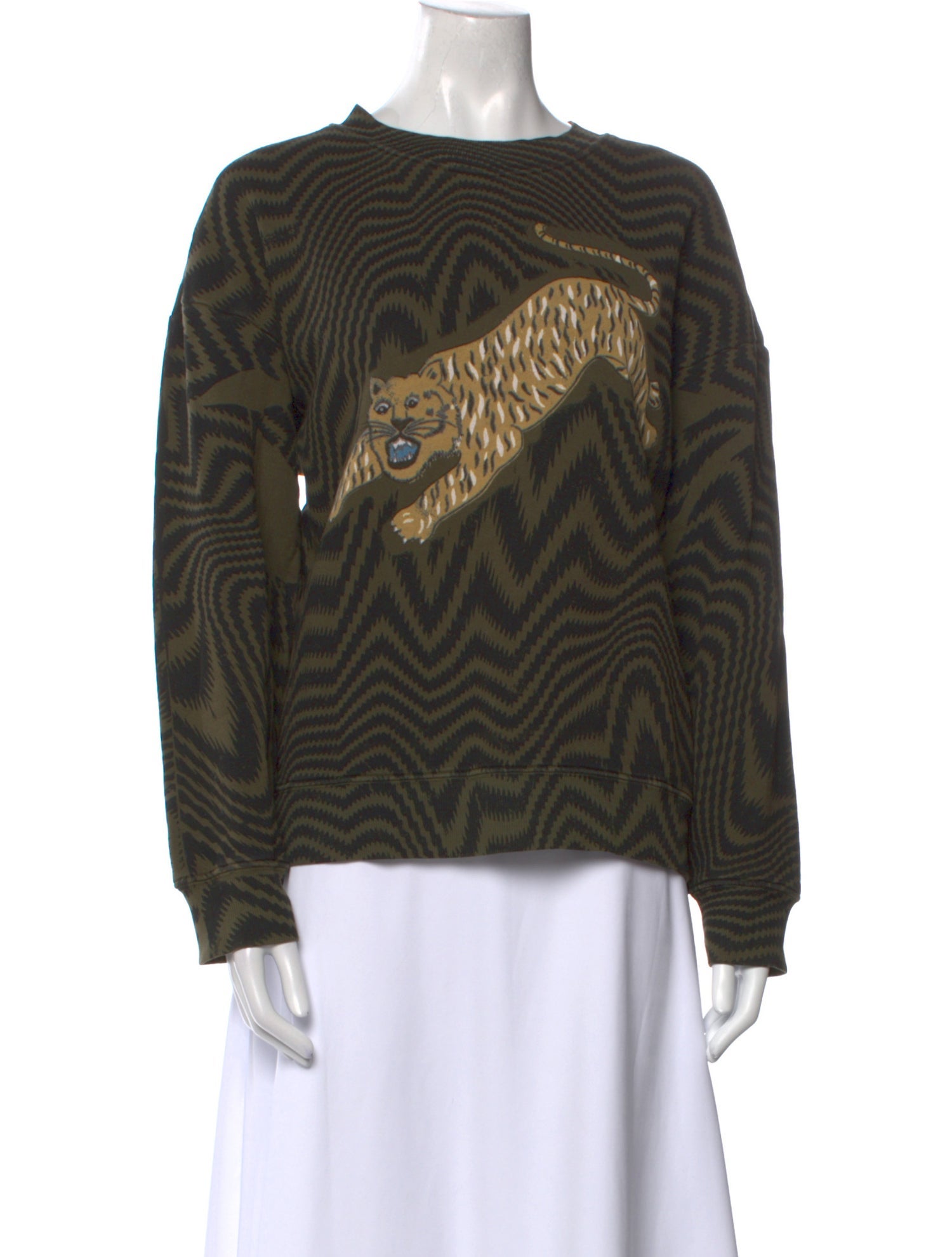 Raquel Allegra Printed Bateau Neckline Sweater