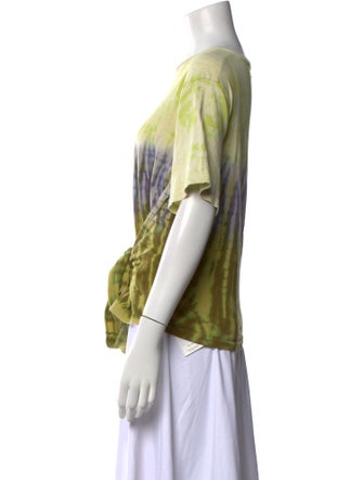 Raquel Allegra Tie-Dye Print Bateau Neckline Blouse