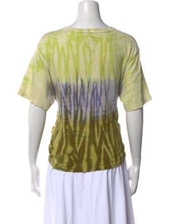 Raquel Allegra Tie-Dye Print Bateau Neckline Blouse