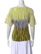 Raquel Allegra Tie-Dye Print Bateau Neckline Blouse