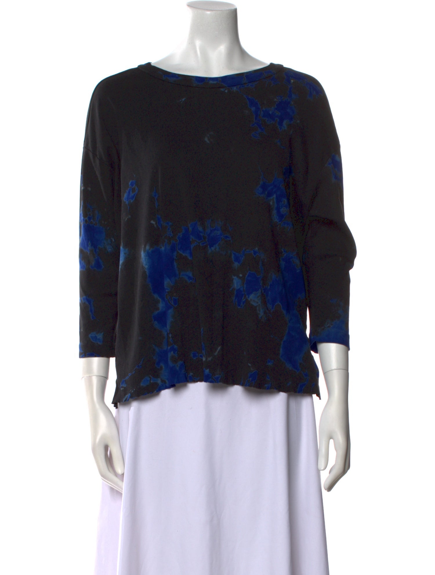 Raquel Allegra Printed Scoop Neck Blouse
