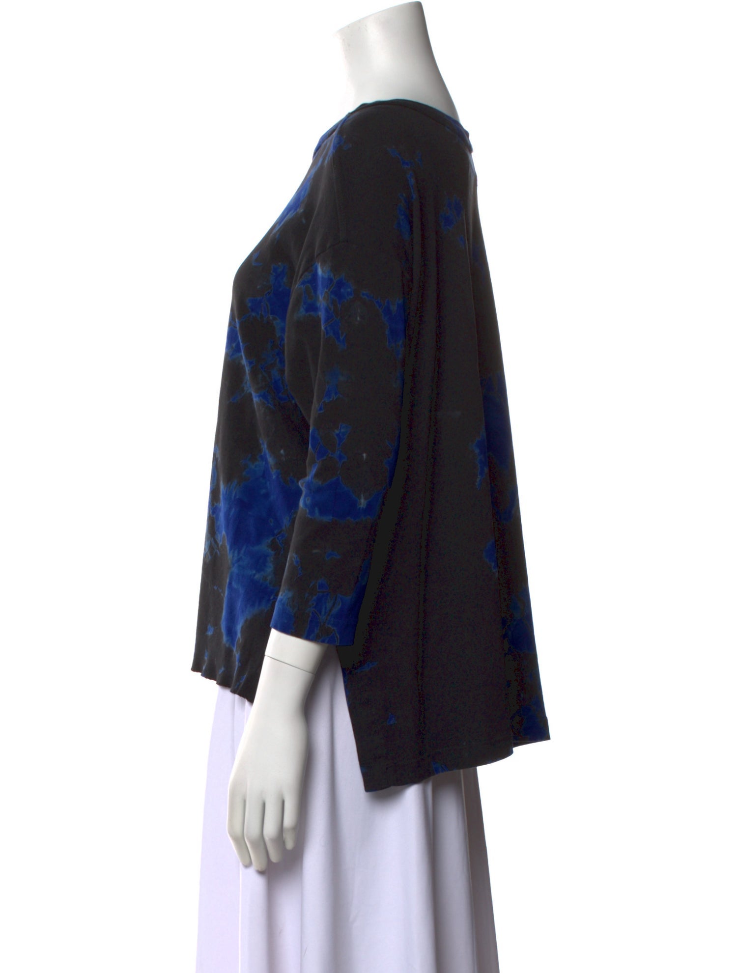 Raquel Allegra Printed Scoop Neck Blouse