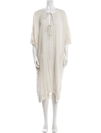 Raquel Allegra Tie Neck Midi Length Dress