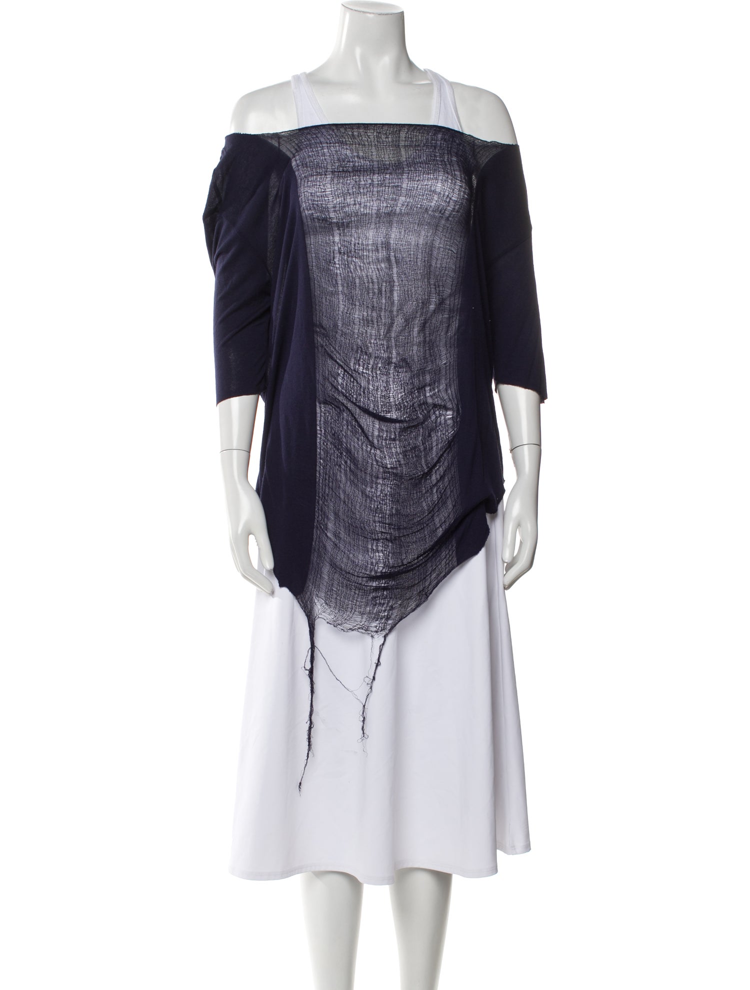 Raquel Allegra Square Neckline Three-Quarter Sleeve Tunic