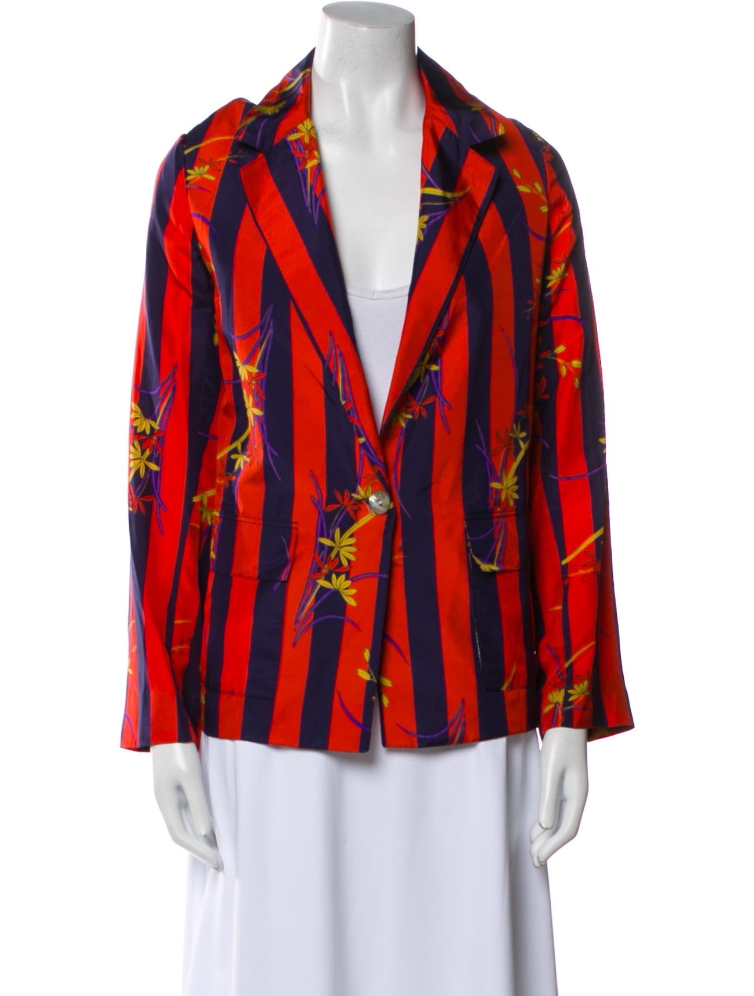 Raquel Allegra Silk Striped Blazer
