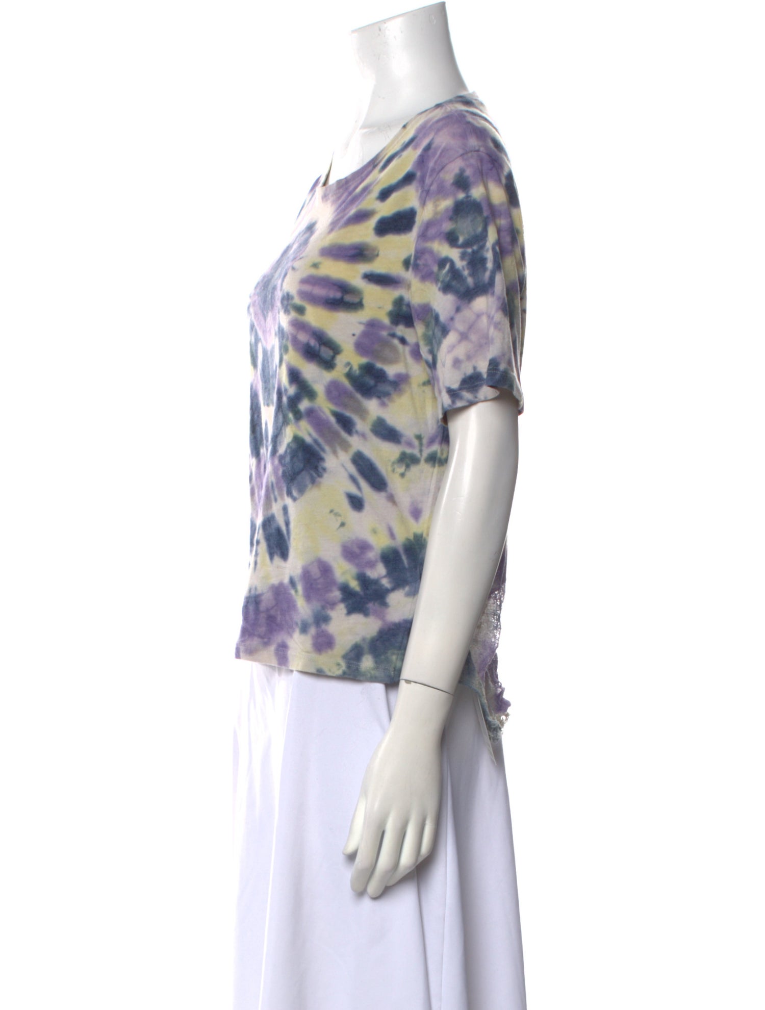 Raquel Allegra Tie-Dye Print Scoop Neck T-Shirt