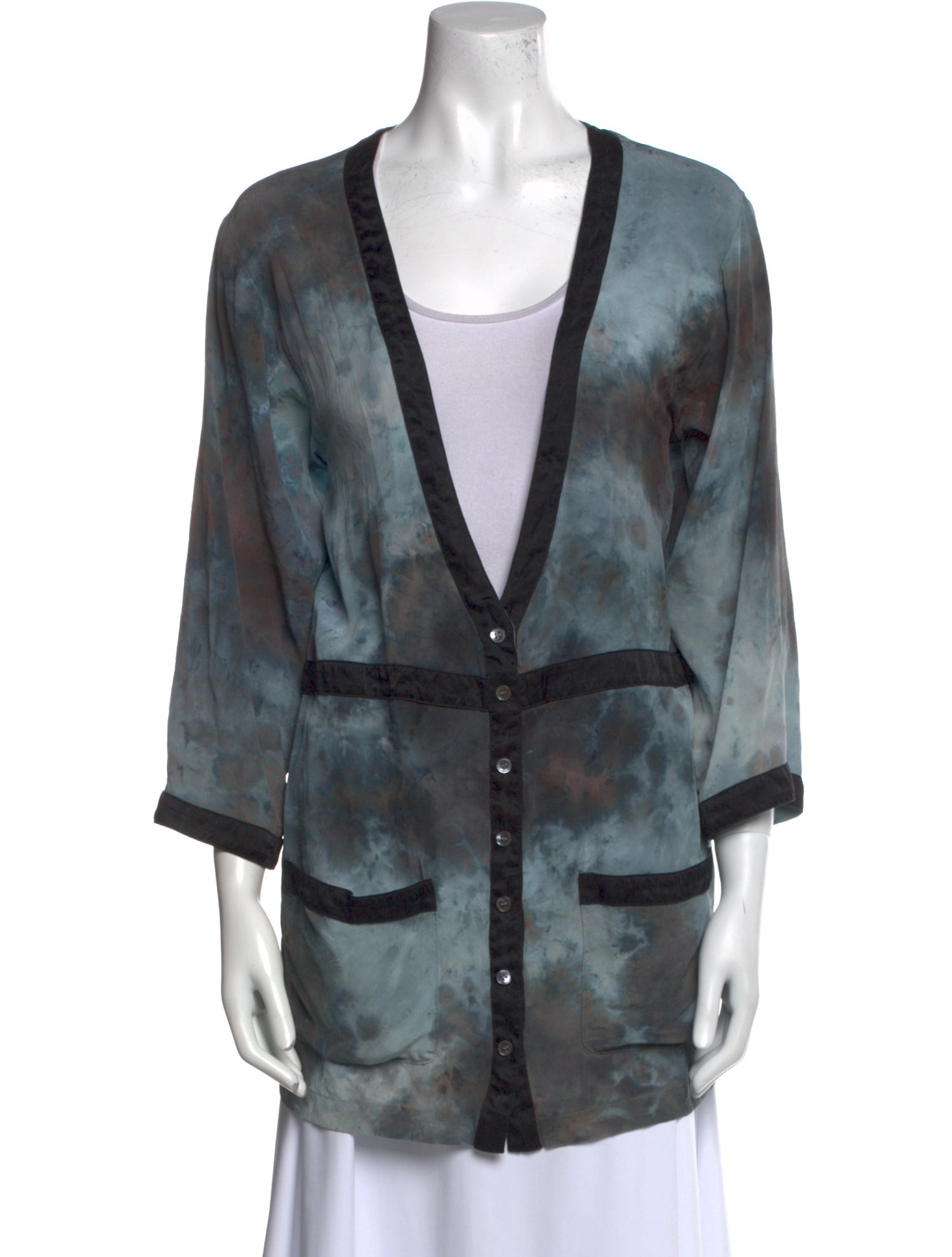 Raquel Allegra Silk Tie-Dye Print Tunic