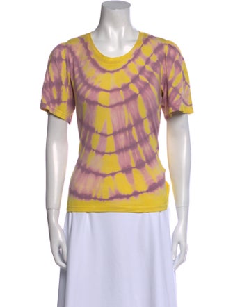 Raquel Allegra Tie-Dye Print Scoop Neck T-Shirt