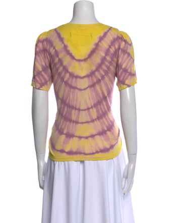 Raquel Allegra Tie-Dye Print Scoop Neck T-Shirt