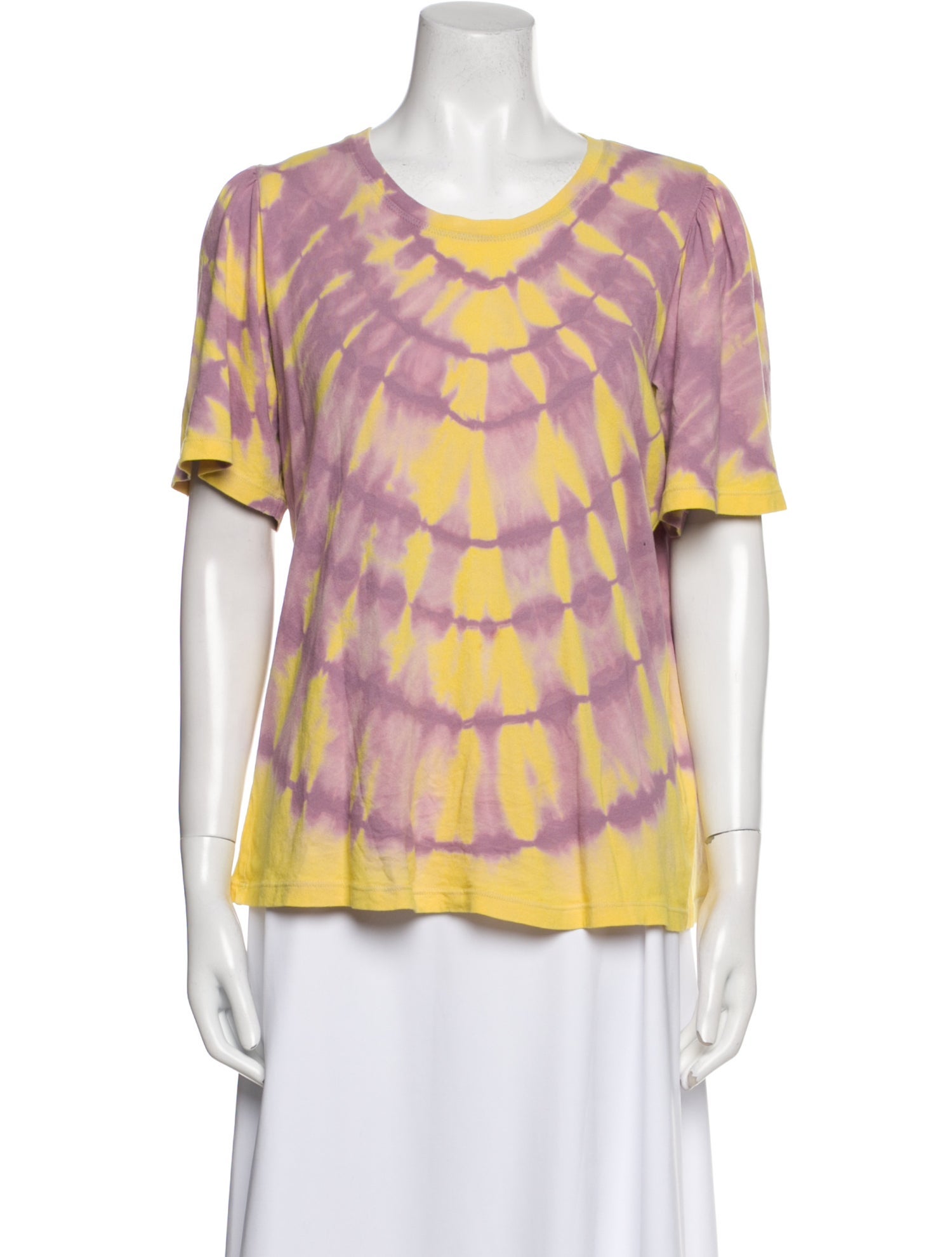 Raquel Allegra Tie-Dye Print Scoop Neck T-Shirt