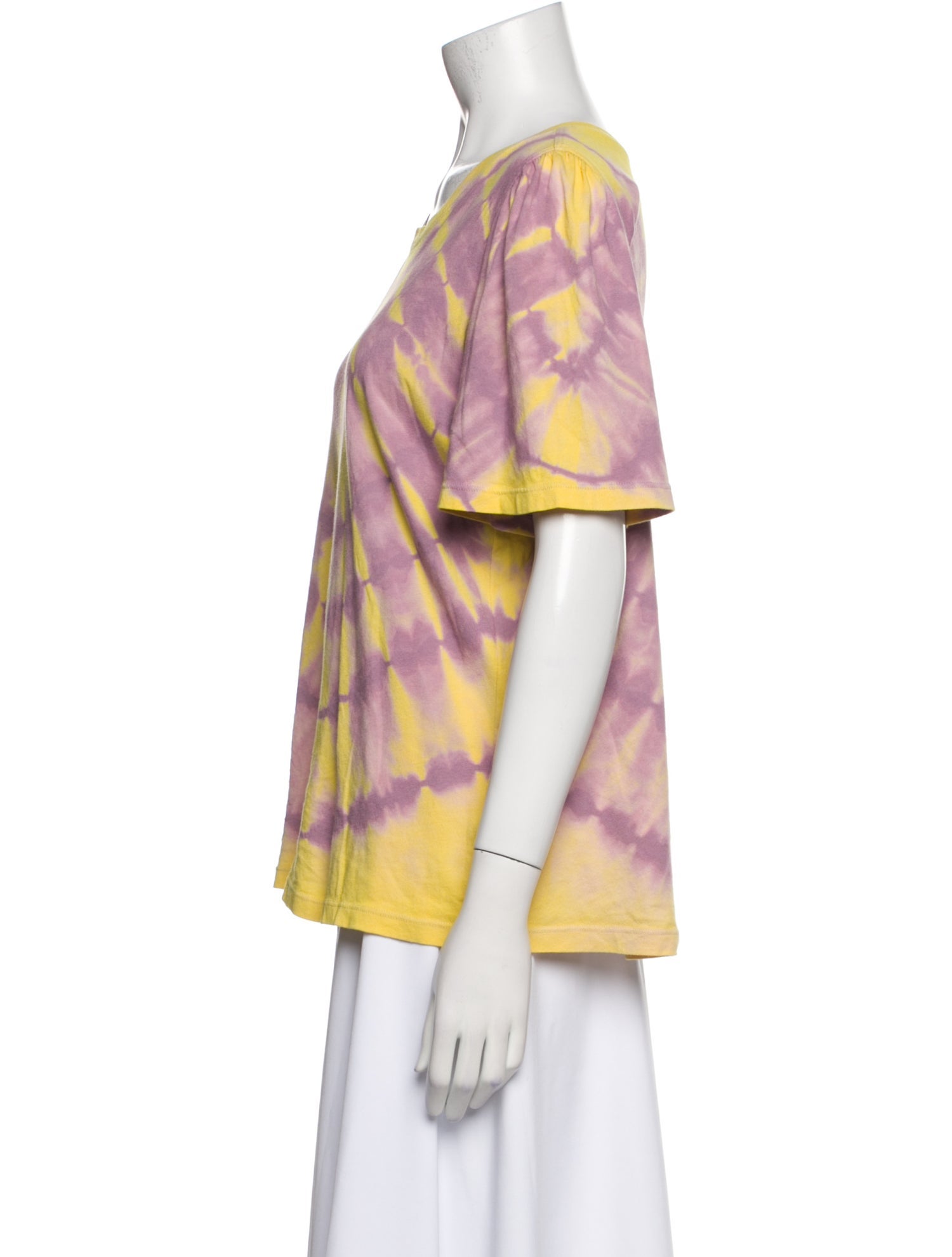 Raquel Allegra Tie-Dye Print Scoop Neck T-Shirt