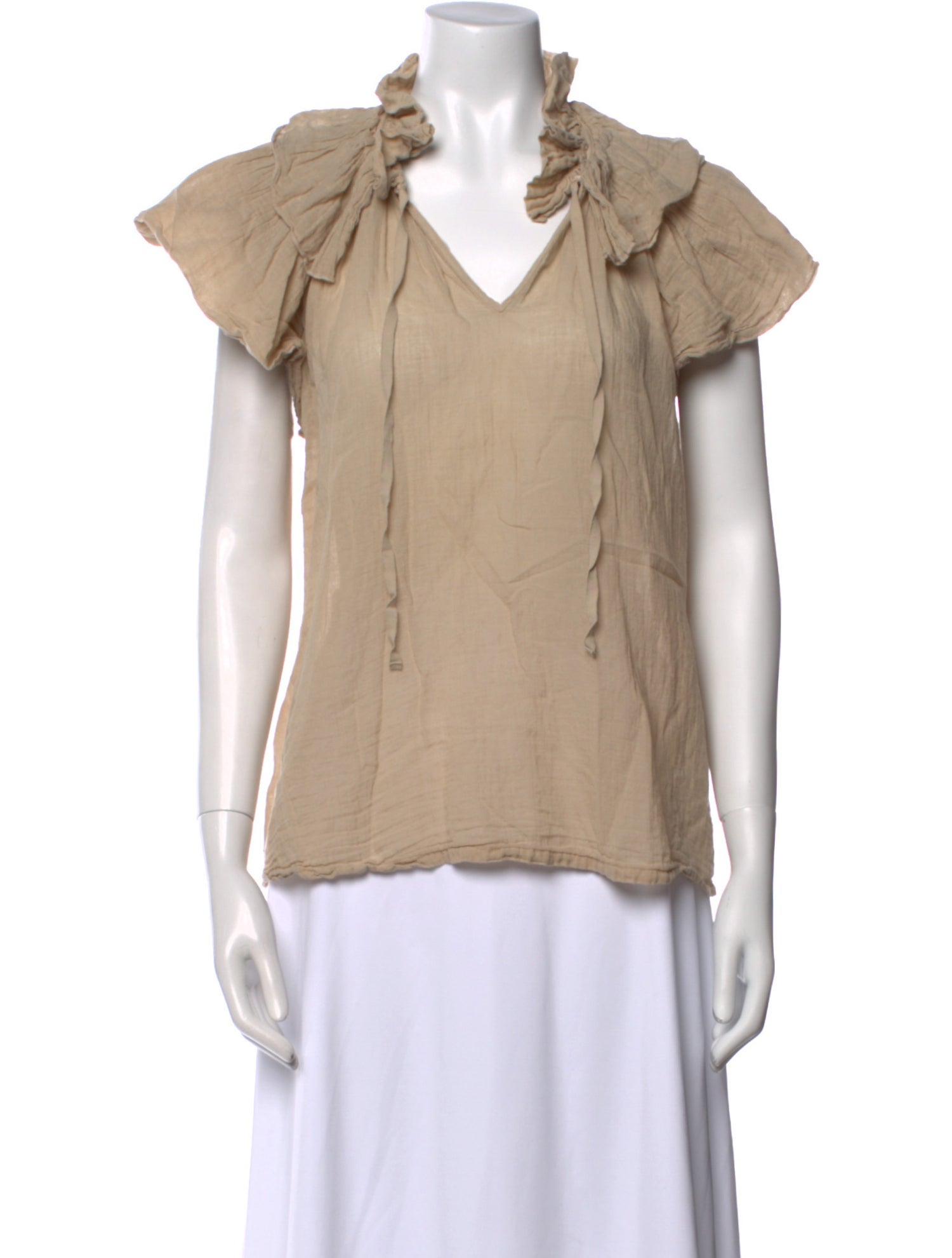 Raquel Allegra V-Neck Short Sleeve Blouse