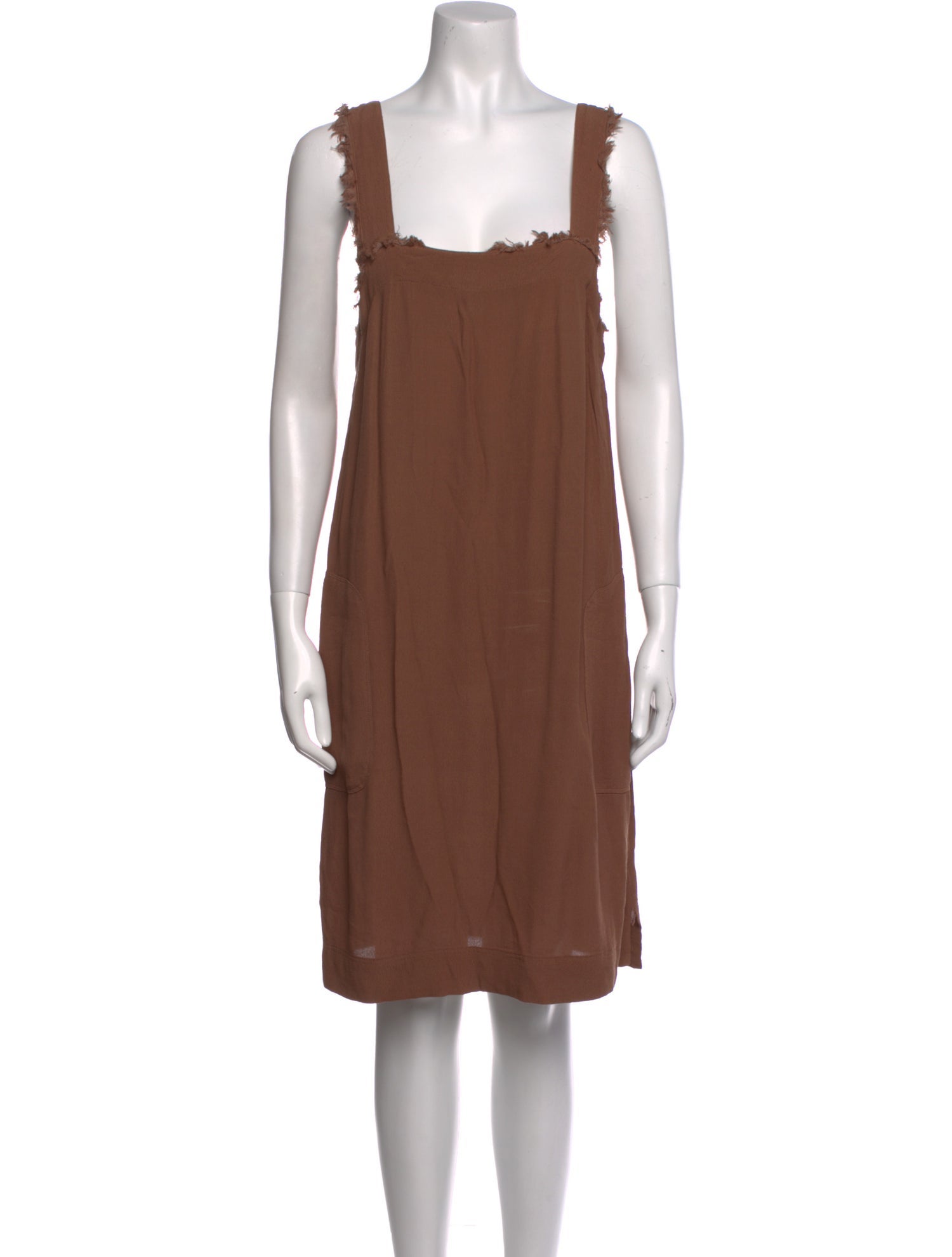 Raquel Allegra Square Neckline Knee-Length Dress