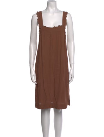 Raquel Allegra Square Neckline Knee-Length Dress
