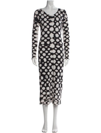 Raquel Allegra Polka Dot Print Long Dress