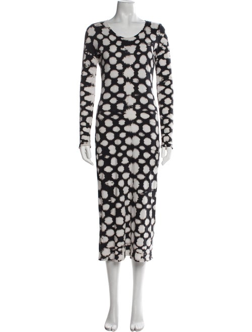 Raquel Allegra Polka Dot Print Long Dress