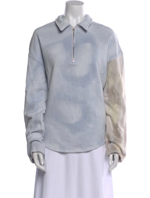 Raquel Allegra Tie-Dye Print Long Sleeve Button-Up Top