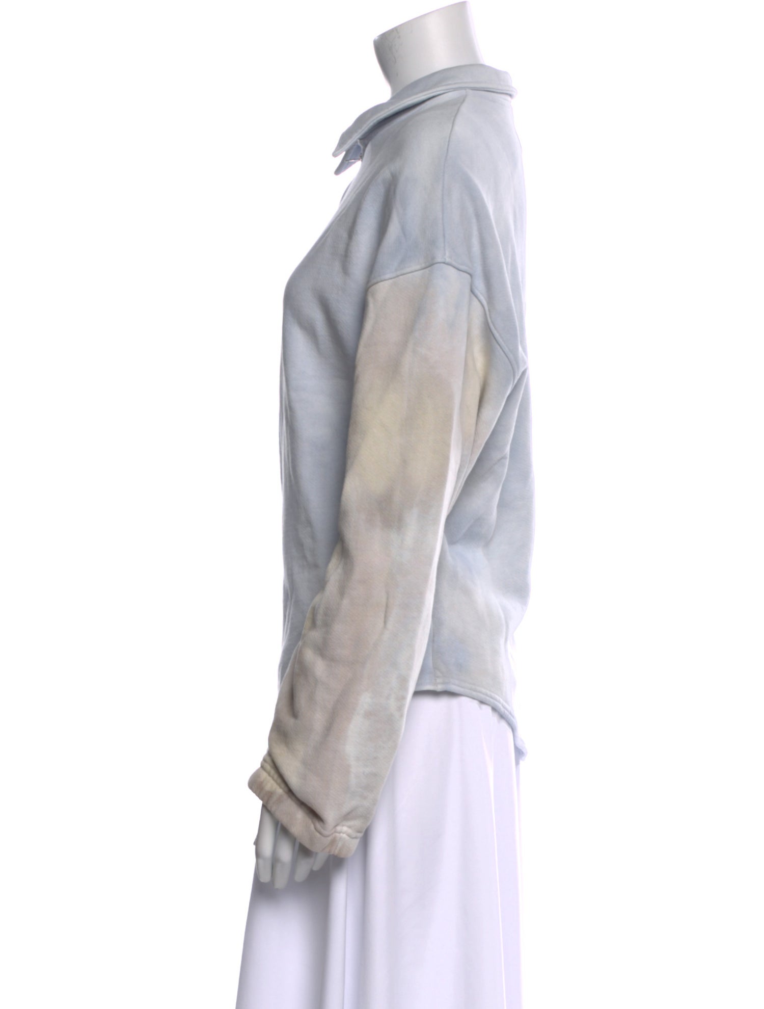 Raquel Allegra Tie-Dye Print Long Sleeve Button-Up Top