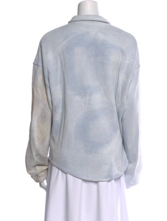 Raquel Allegra Tie-Dye Print Long Sleeve Button-Up Top