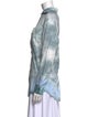 Raquel Allegra Silk Tie-Dye Print Button-Up Top