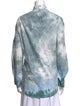 Raquel Allegra Silk Tie-Dye Print Button-Up Top