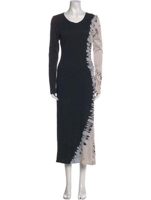 Raquel Allegra Tie-Dye Print Midi Length Dress