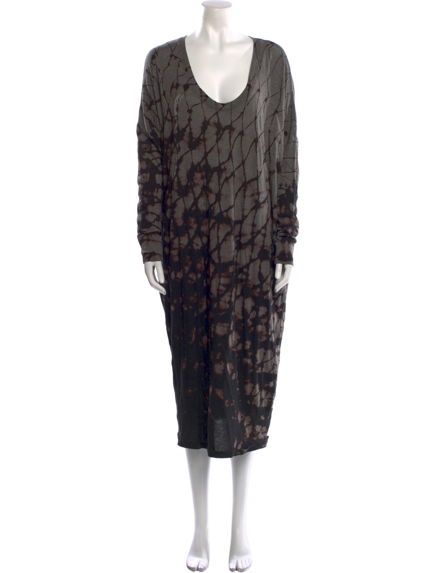 Raquel Allegra Tie-Dye Print Midi Length Dress