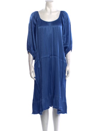 Raquel Allegra Scoop Neck Midi Length Dress